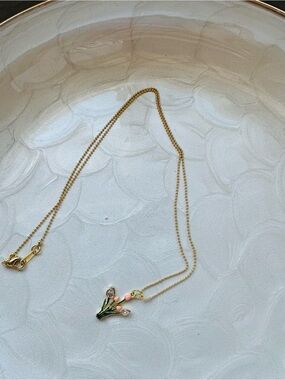 Gold Plated Tulip Pendant Necklace